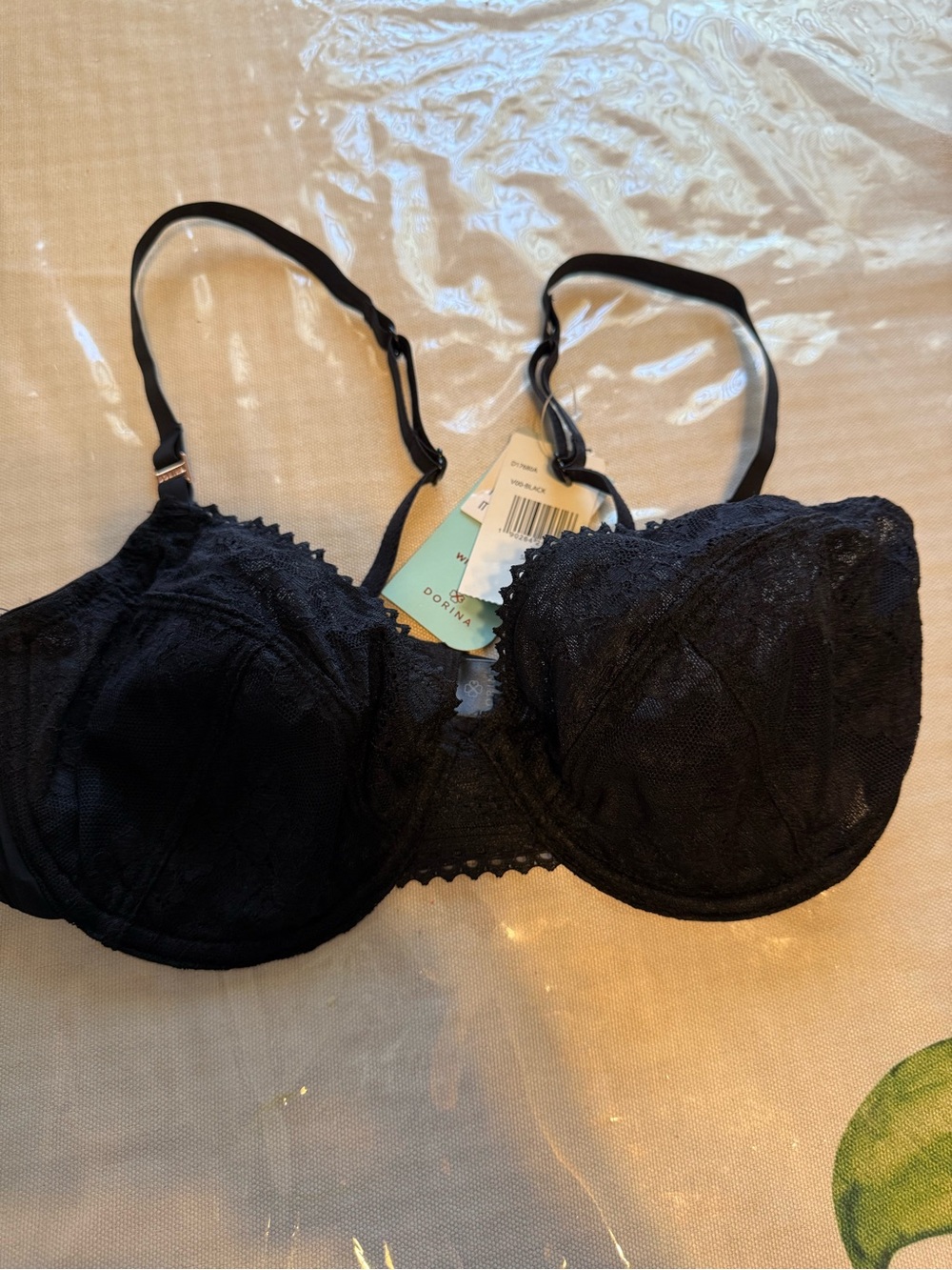 Black Lace Underwire Bra with Adjustable Straps